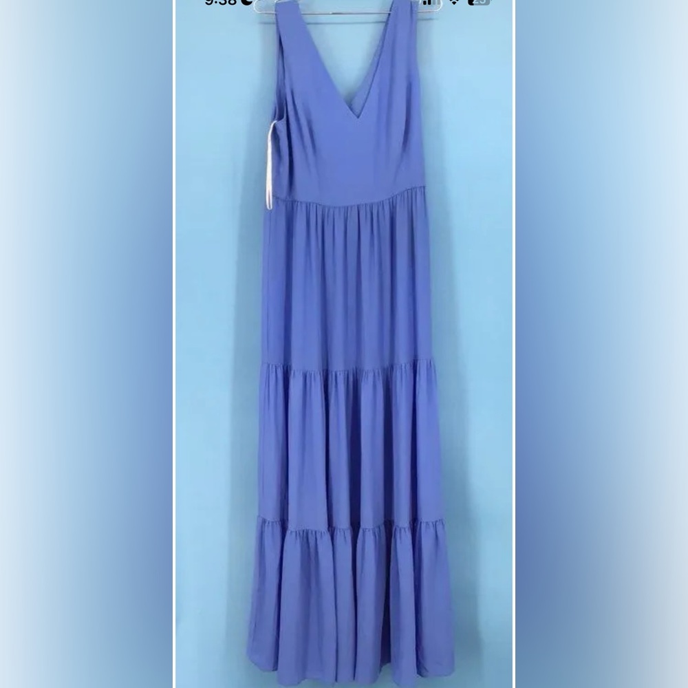 EUC. Lilly Pulitzer Women's Blue Sleeveless V-Neck Maxi Dress - Size 14